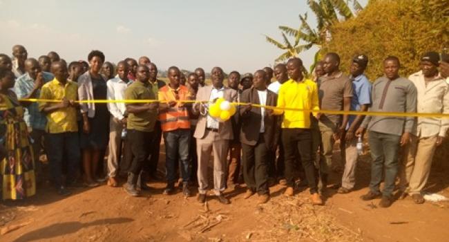 The District Chairperson Cosmas Byaruhanga Leads the Team to Launch the Roadworks under NOSP in Bwijanga Sub-County